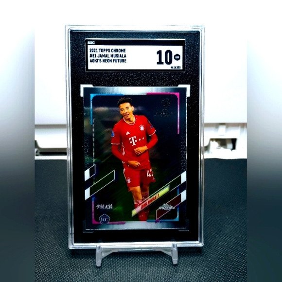 Jamal Musiala 2021 Topps Chrome Steve Aoki Neon Future RC...